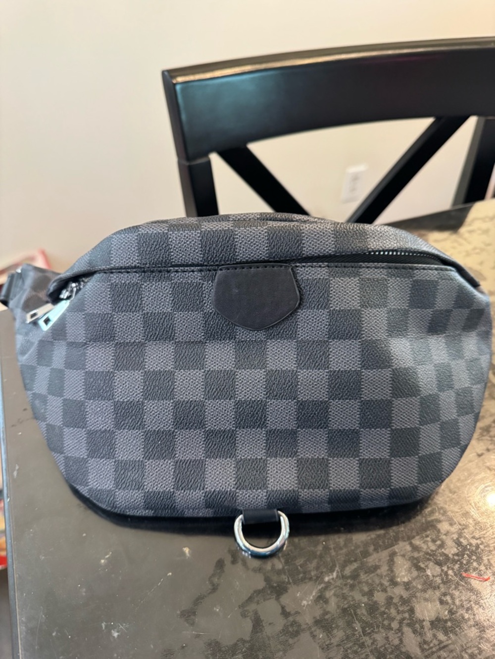 Checkered Black Bag